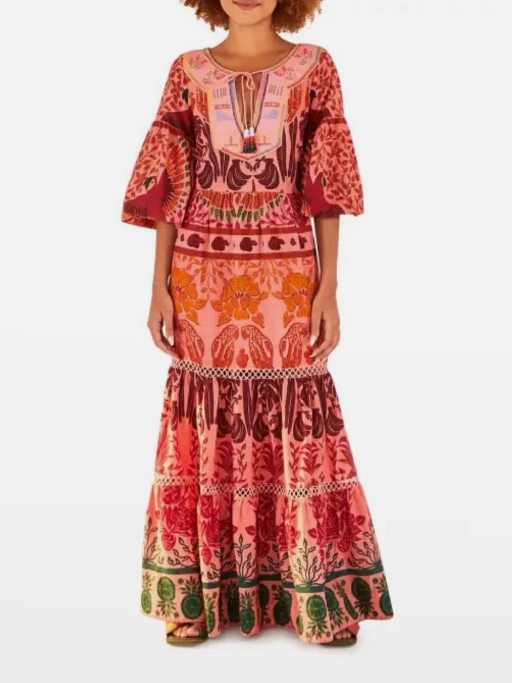 NWT FARM RIO Ainika Printed Tiered Maxi Dress Sz S - Picture 2 of 15